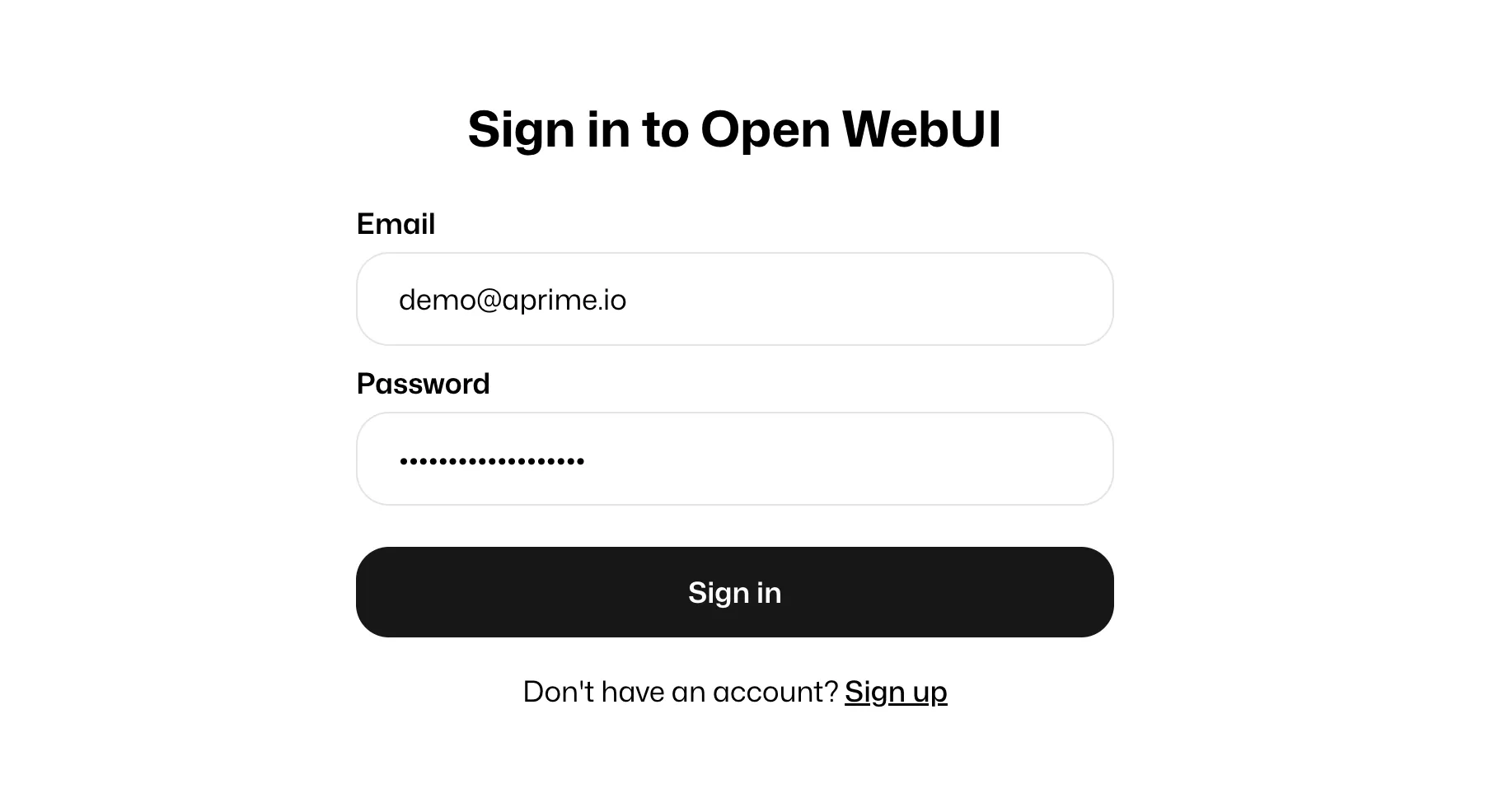 Admin registration interface for Open WebUI